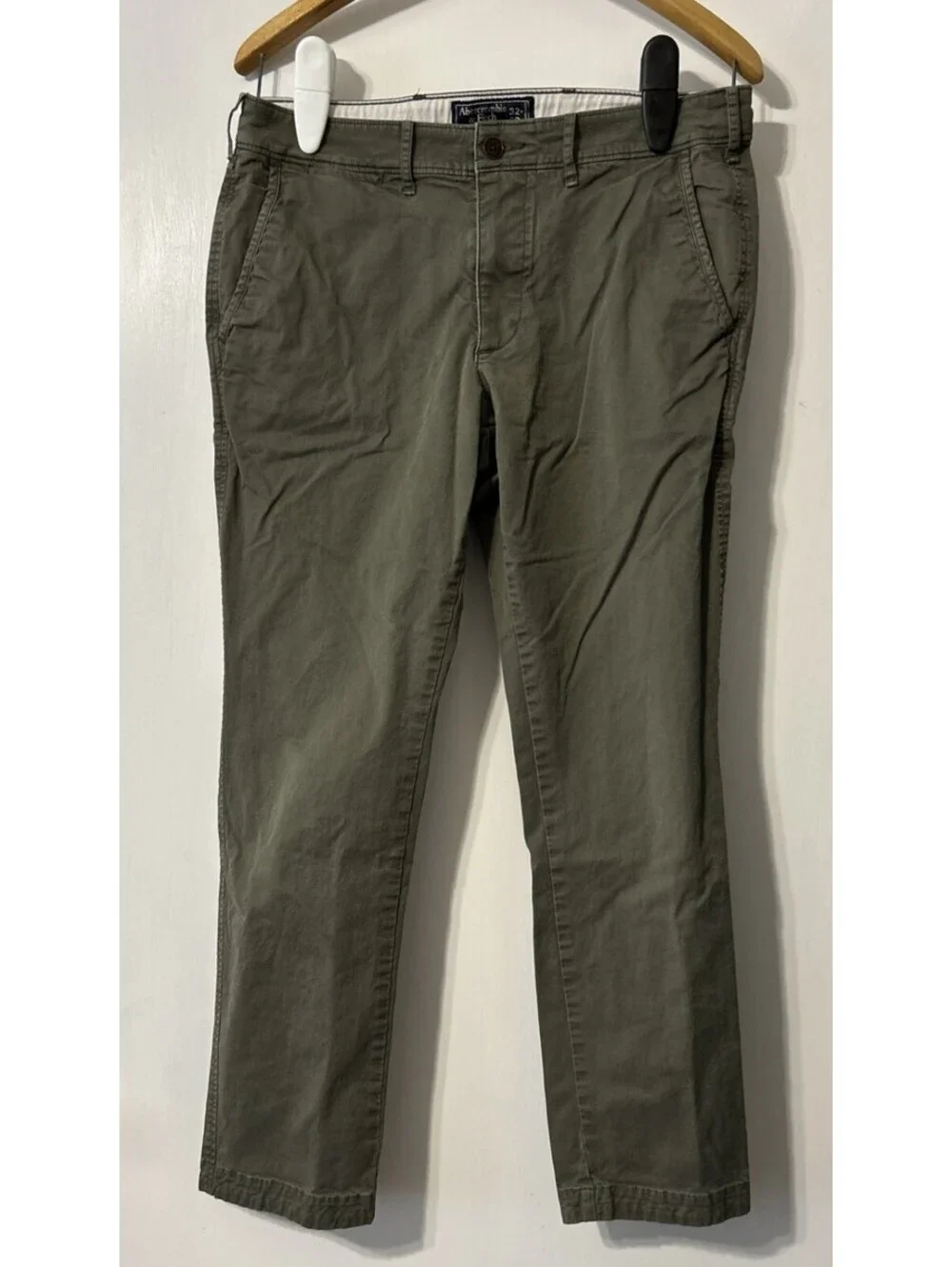 Abercrombie & Fitch Langdon Slim Stretch Men's 30x32 Chino Green Casual